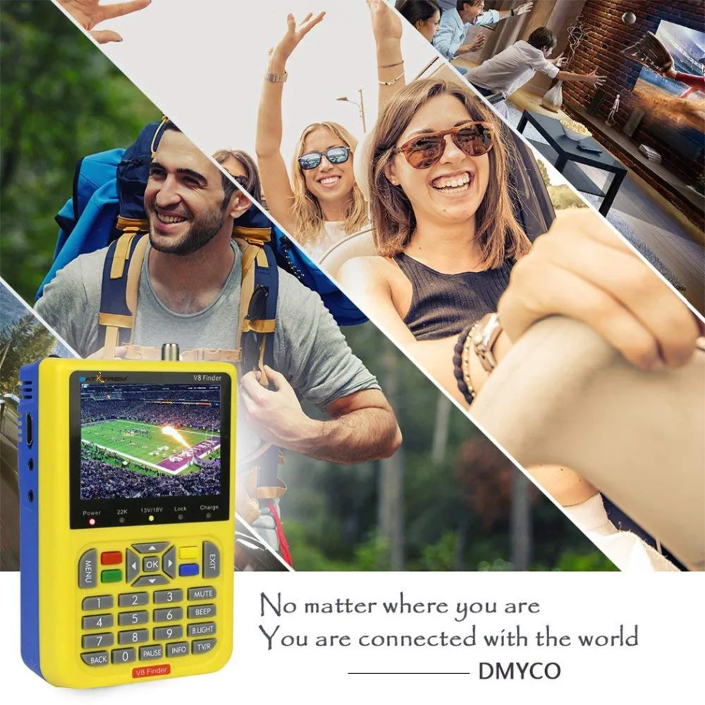 Satxtrem V8 Sat Finder цифровой HD 1080P DVB S2 H.264 3 5 &quotЖК дисплей Встроенный аккумулятор Uydu Sinyal