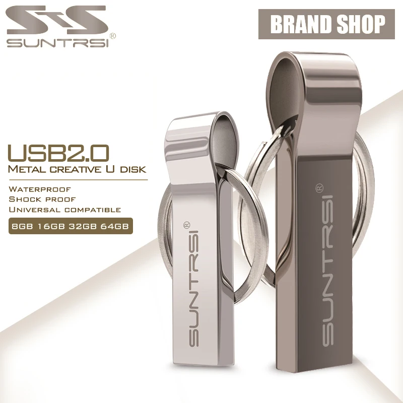 Новое поступление 2017 года suntris металла pendrive 16 ГБ 32 64 USB Flash Drive Водонепроницаемый