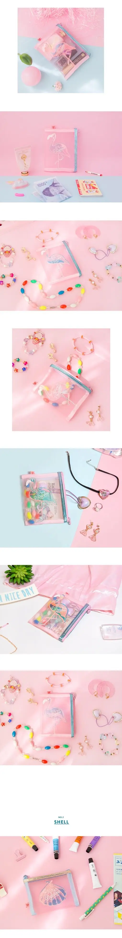 Чехол с фламинго, чистая пряжа, кошелек для монет, чехол для макияжа, Bentoy Milkjoy Card, сумка для денег, милая модная косметическая коробка для девочек в корейском японском стиле
