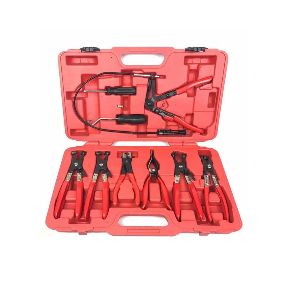 

Professional 9Pcs Hose Clamp Pliers Set Flexible Wire Long Reach Fuel Oil Water Hose Remover Motorcycle Auto Tools