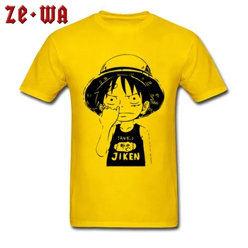

Luffy One Piece Personalized Tshirts Monkey D Comic Funny One Piece Straw Pirate T Shirt Men Yellow 3D Print Fool's Day Gift Tee