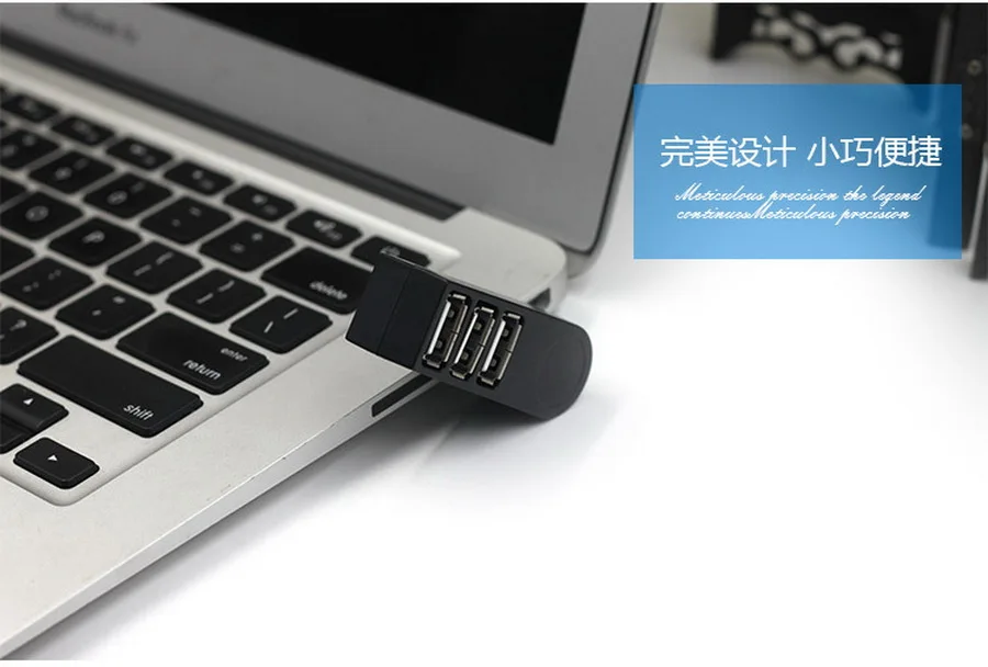 100 шт вращающийся высокоскоростной 3 порта USB концентратор 2,0 USB сплиттер адаптер для ноутбука/планшетного компьютера