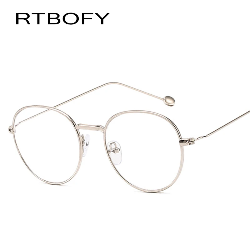 

RTBOFY 2018 Round Glasses Frame Woman Men Glasses Retro Myopia Optical Frames Metal Clear lens Black Silver Gold Eyeglasses