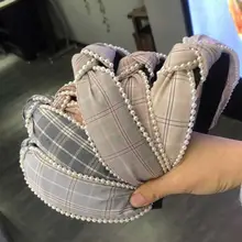 Fashion Pearl Hair Accessories Adlut High Elastic Lattice Knot Hair Band for Women Headband For Girls Hairband Hair Hoop Turban Fashion Pearl Hair Accessories Adlut High Elastic Lattice Knot Hair Band for Women Headband For Girls Hairband Hair Hoop Turban