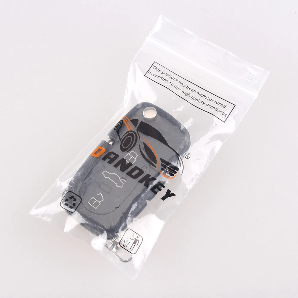 Dandkey 10 шт. 3 кнопки Fob CR1620 Высокое качество для Audi TT A4 A6 A8 Quattro флип чехол для ключа корпус автомобильного ключа дистанционного управления