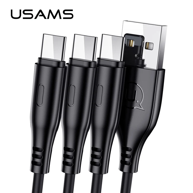 

USAMS USB Type C Cable,3pcs/a lot 1m Mobile Phone Cable for Samsung S8 Xiaomi 2A Fast Charging Data USB cable USB C Cable