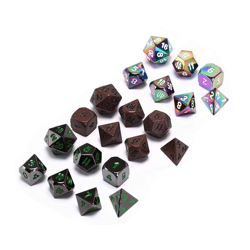 

7pcs/set Creative Rpg Dice D&d Metal Dice Role Playing Game Dice For Trpg Board Game Dungeons And Dragons