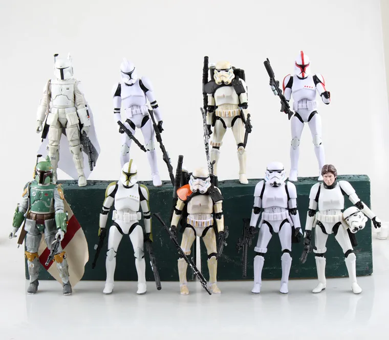 

9 Styles Star Wars Stormtrooper Figure Brinquedos Lightsaber PVC Action Figure Juguetes Darth Vader Star Wars Figures Kids Toys