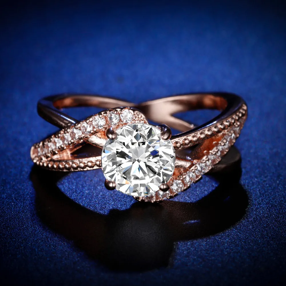 

Original Design Handmade cz unique style top quality Ring round cut Cubic Zirconia Hot Ins sterling silver 925