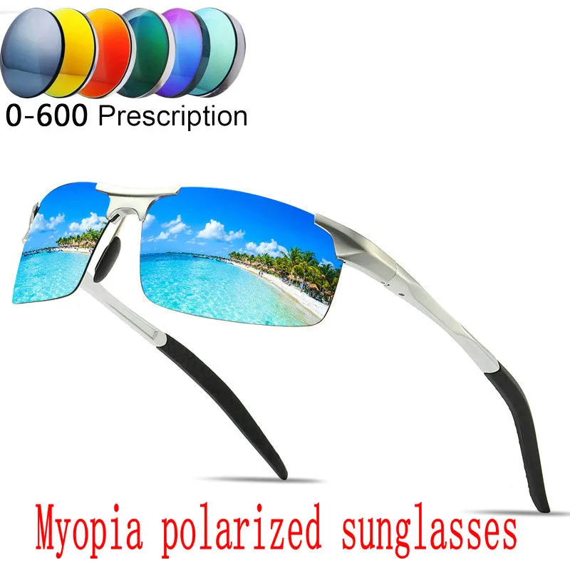 Aluminum magnesium men women Custom Made Myopia Minus Prescription Polarized Lens pilot sunglasses men Driving goggles FML