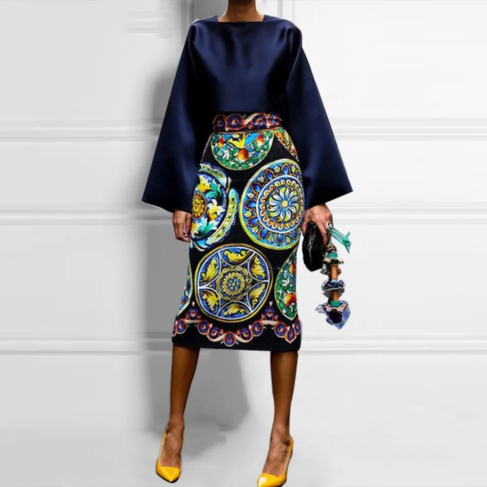 

2019 Vintage African Dashiki Dress Women Retro Printed Bodycon Plus Size Maxi Dress Temperament Elegant Summer Dress