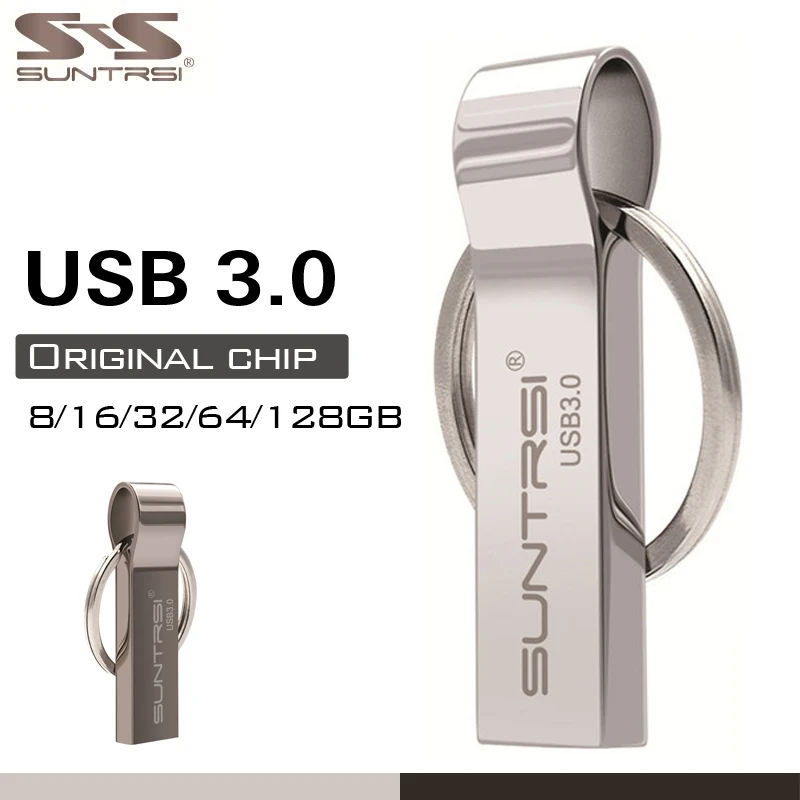Suntrsi Waterproof usb 3.0 Flash Drive 8G 16G Pen Drive 32G 64G Memory Storage USB Stick Pendrive key ring usb flash drive