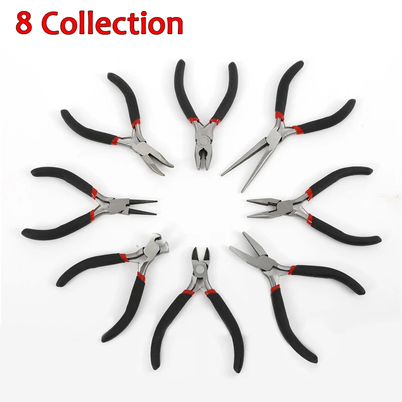 1/8pcs Jewellery DIY Making Beading Mini Pliers Tools Kit Set Round