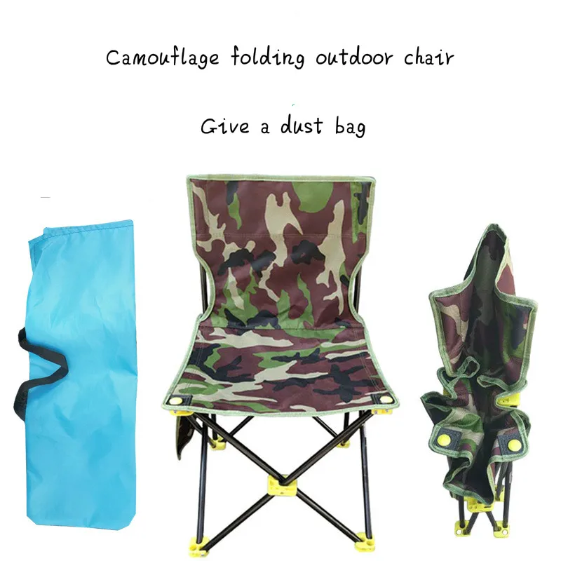 

Outdoor Folding Camping Fishing Chair Camouflage Fishing Chair with Backrest Camouflage Small Flat Stool Folding Furniture