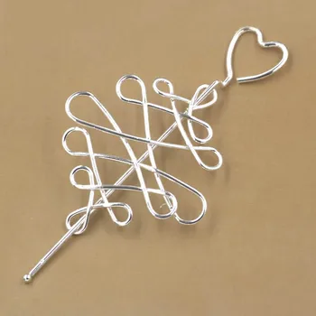 

Retro Wired Filigree Chinese Knot Hairstick Hairwear Findings Women's Bride Bridesmaid Hair Clips DIY Hair Jewelry Making 125mm