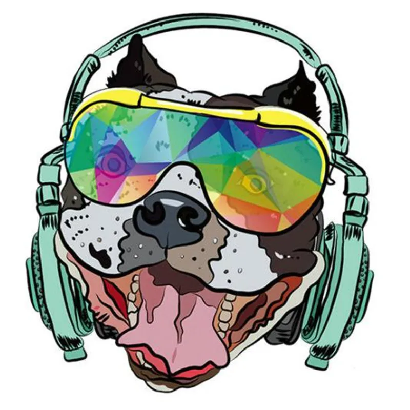 

Fashion PVC Patch deal with it Clothes Glasses Dog Heat Transfer Printing T shirt Women iron on patches for clothing Stickers