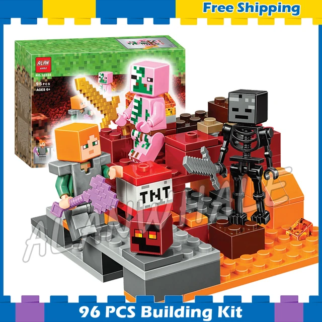 Best Price 96pcs My World The Nether Fight Zombie Pigman 10808 Model Building Blocks Asssmeble Toys Bricks Compatible with Lego Minecrafted