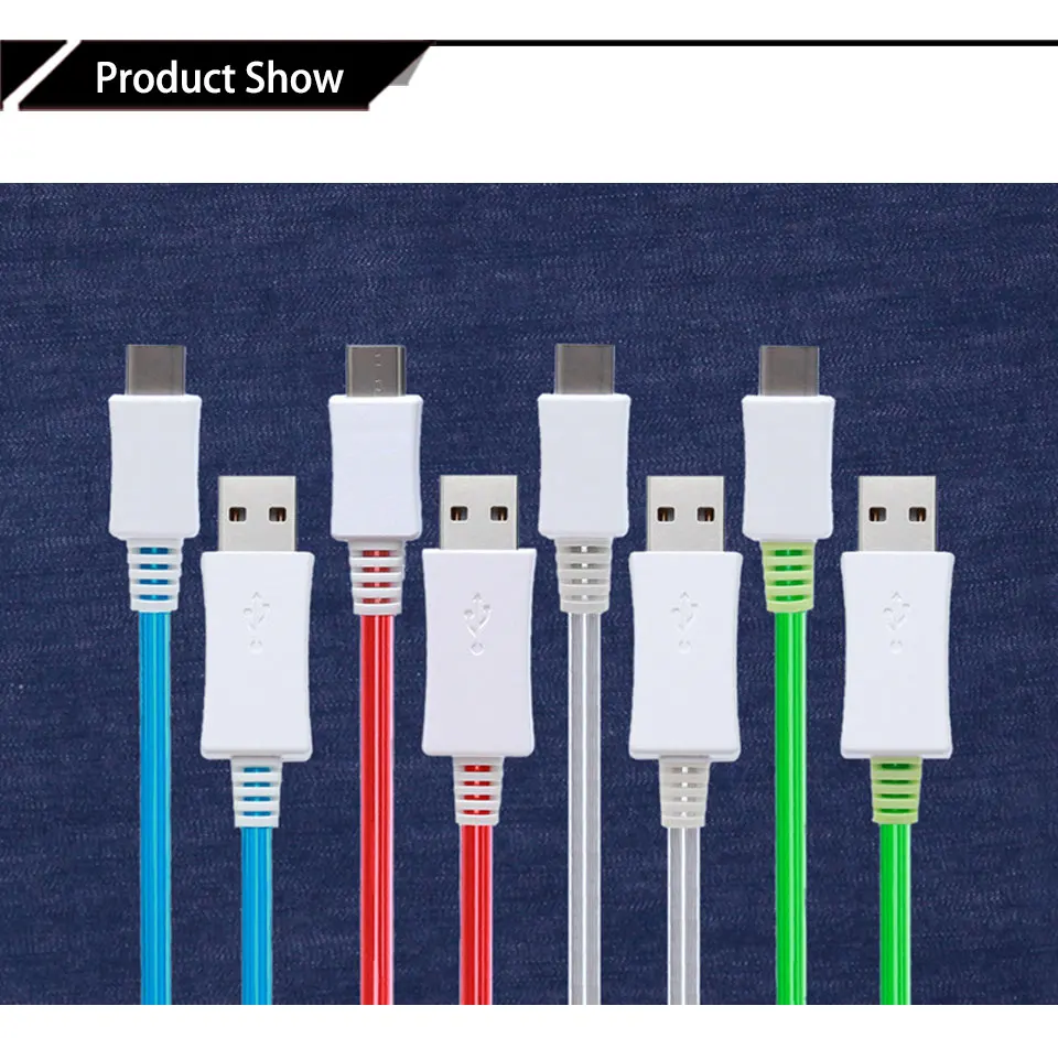LED Light Luminous Phone Charger Charging Data Transfer 1M Shining Colorful data Line USB Charging Cable For Android Phone (3)