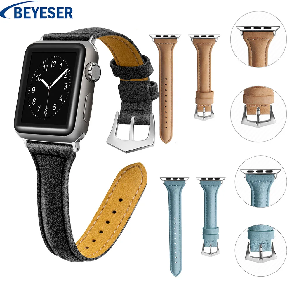 

Leather Watchstrap for Apple Watch Series 4 3 2 1 Band Replacement Wirst Strap for watch Watch Bands 42mm 38mm smart watchband