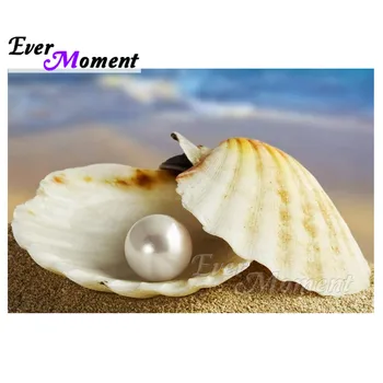 

Ever Moment Diamond Painting Shell Seaside Pearl Full Square Drill Needlework Rhinestones Diamond Embroidery Mosaic S2F706