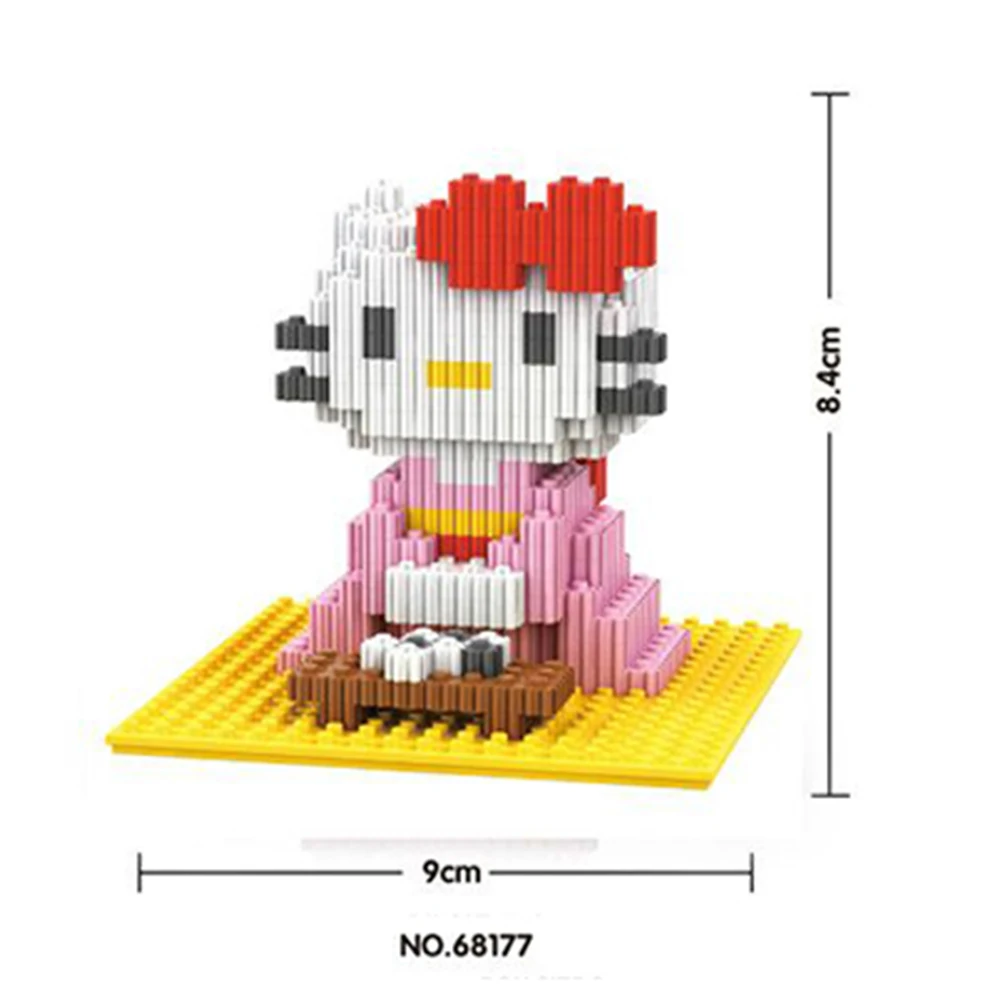 355 шт hello kitty строительные блоки Nanoblocks DIY игрушки для детей Legoingly Brickheadz кимоно KT