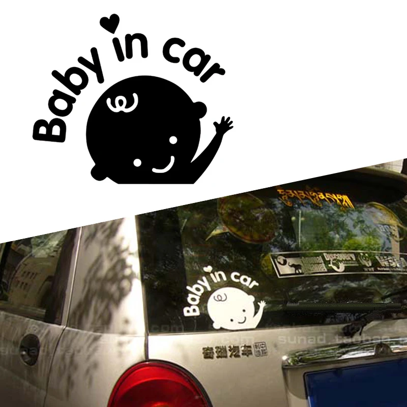 

Car Sticker Boy Baby In Car Decal Warming Styling Car Accessories Vinyl Decal Black/White Auto Window Sticker