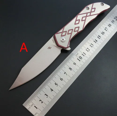 

CH3008 folding knife D2 steel blade +TC4 titanium alloy handle ceramic ball bearing outdoor hunting tactical knife EDC tool part