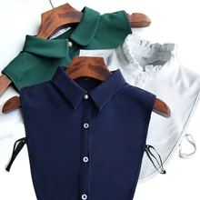 Chemise Peto Mujer à col détachable pour femme, Faux col amovible, cravate, support, 2020
