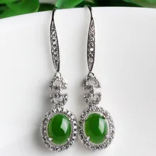 Натуральный нефритовый кулон Hetiaan серьги ювелирные изделия серьги яичная поверхность инкрустированные серьги с нефритом ewelry Подлинная женская стиль