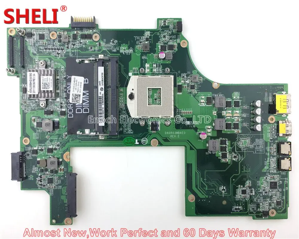 

SHELI CN-089X88 089X88 89X88 Laptop Motherboard For Dell Vostro 3750 DA0R03MB6E0 DA0R03MB6E1 HM67 System Board Main Board