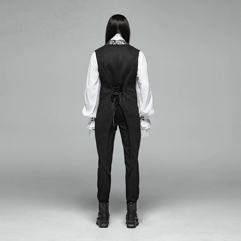 PUNK RAVE Men's Gothic Swallow Tail Retro Vest Fashion Steampunk Vintage Waistcoat Stage Perform Jacket Vests Men Visual Kei PUNK RAVE Men's Gothic Swallow Tail Retro Vest Fashion Steampunk Vintage Waistcoat Stage Perform Jacket Vests Men Visual Kei
