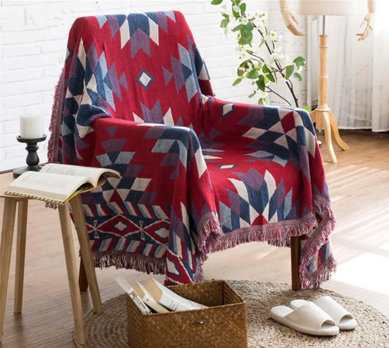 1pcs Plaids Nap Travel Tassel Blanket Sofa Bed Sleeping Cobertor Chair