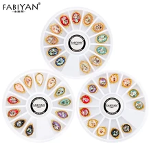 Дизайн ногтей колеса украшения нерегулярные оболочки металлический край красочные блестящие драгоценные камни гвоздики со стразами инструменты для дизайна маникюра акриловые наконечники