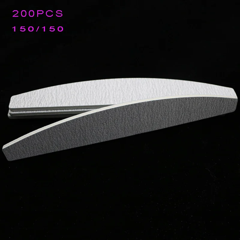 

200,100pcs Zebra Nail Files 150 Grit Semicircle Nail File Cushioned Acrylic Buffer Nails Disposable File 150/150 Sanding #ERWG56