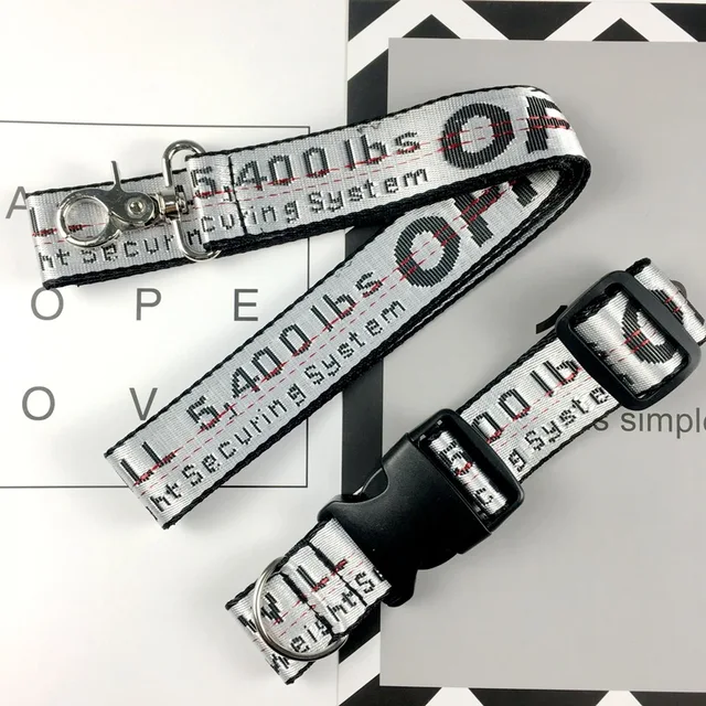 Pet Traction Rope Tide Brand Nylon Traction Belt Dog Chain Teddy Dog Collar Plus Traction Rope Collar Dog Harness Supplies