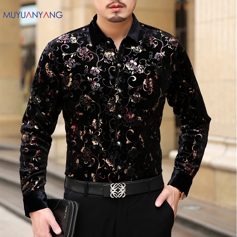 

Mu Yuan Yang 2018 Men Fashion flannel shirts Formal Long Sleeve black shirt Brand mens clothing Big Size 3XL 50 % off рубашка