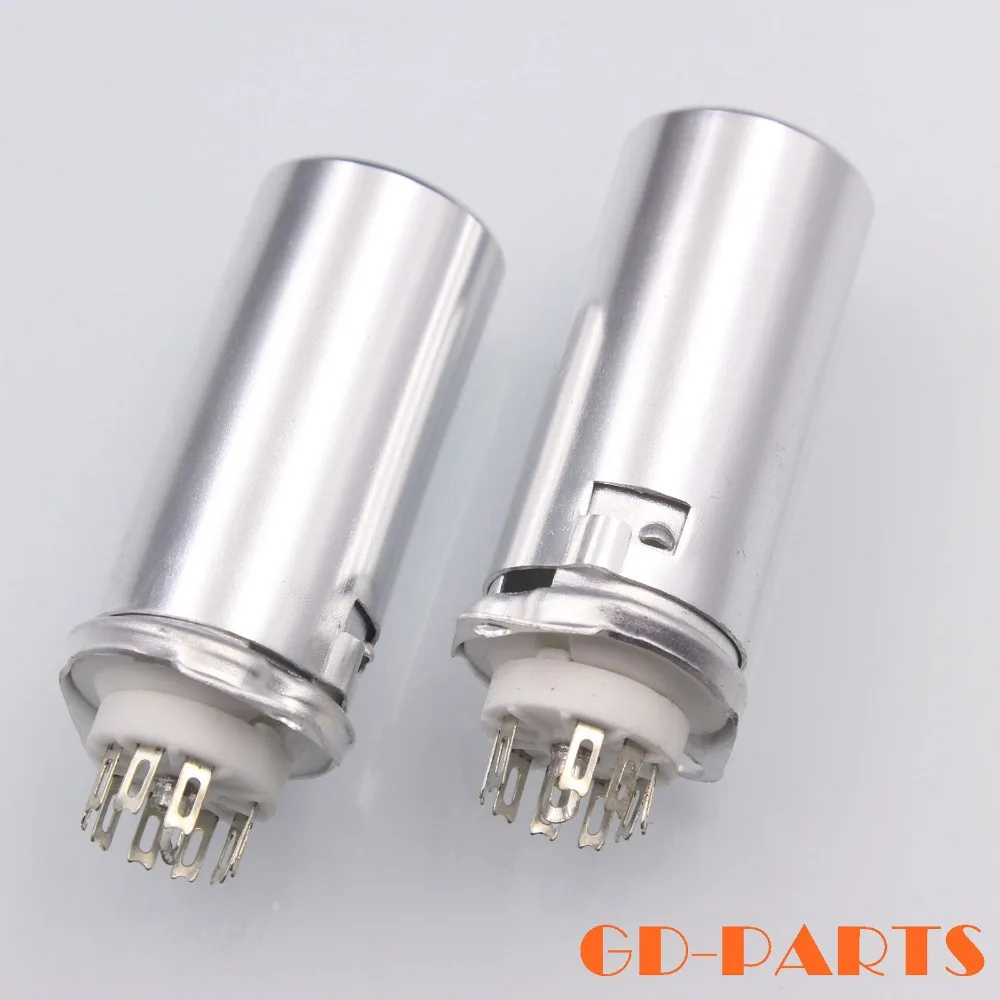 

55mm Aluminum Vacuum Tube shield with 9pin Ceramic Tube Sockets for 12AX7 12AT7 12AU7 ECC83 ECC82 Guitar AMP PCB Chassis Mount
