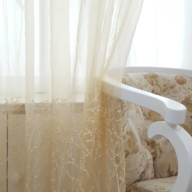 Simple modern embroidery living room bedroom bedroom partition curtain