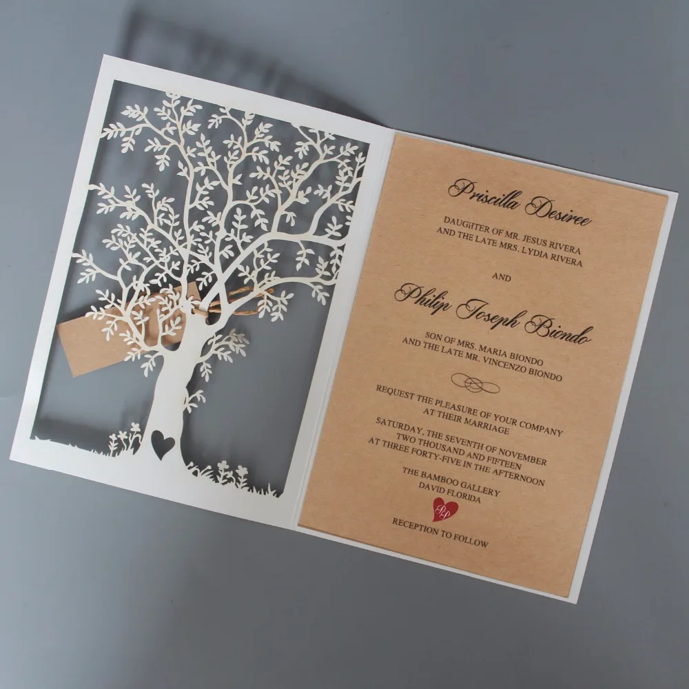 Laser Cut Wedding Invitation Cards