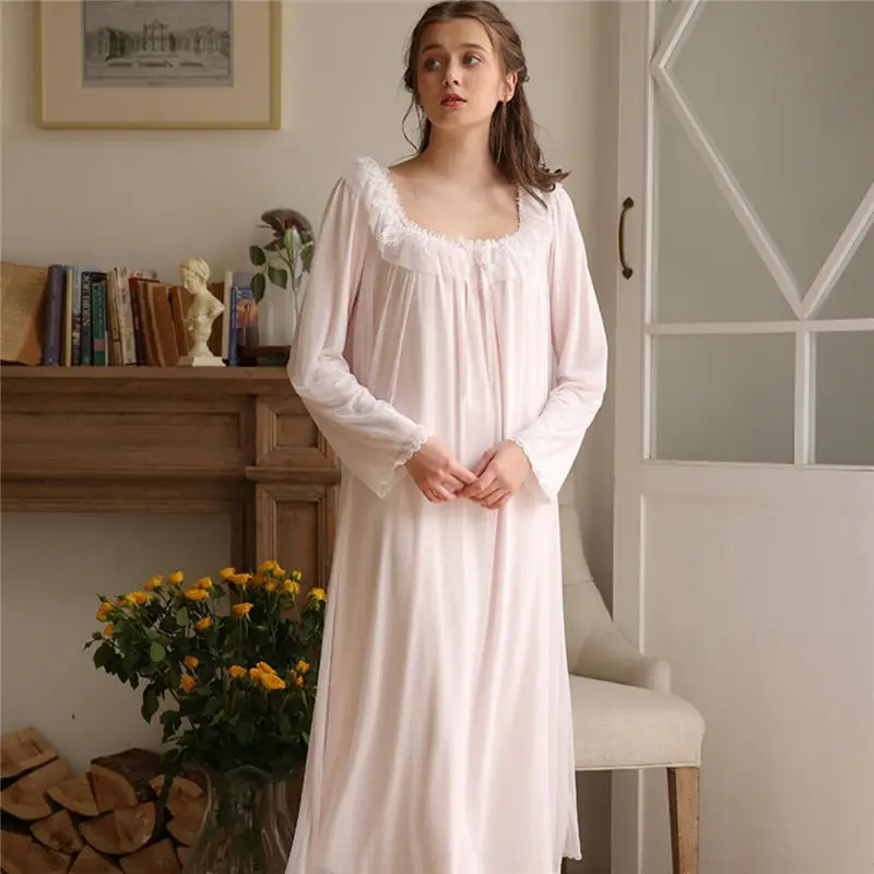 2019 Ночная рубашка в винтажном стиле женская ночная одежда домашнее платье