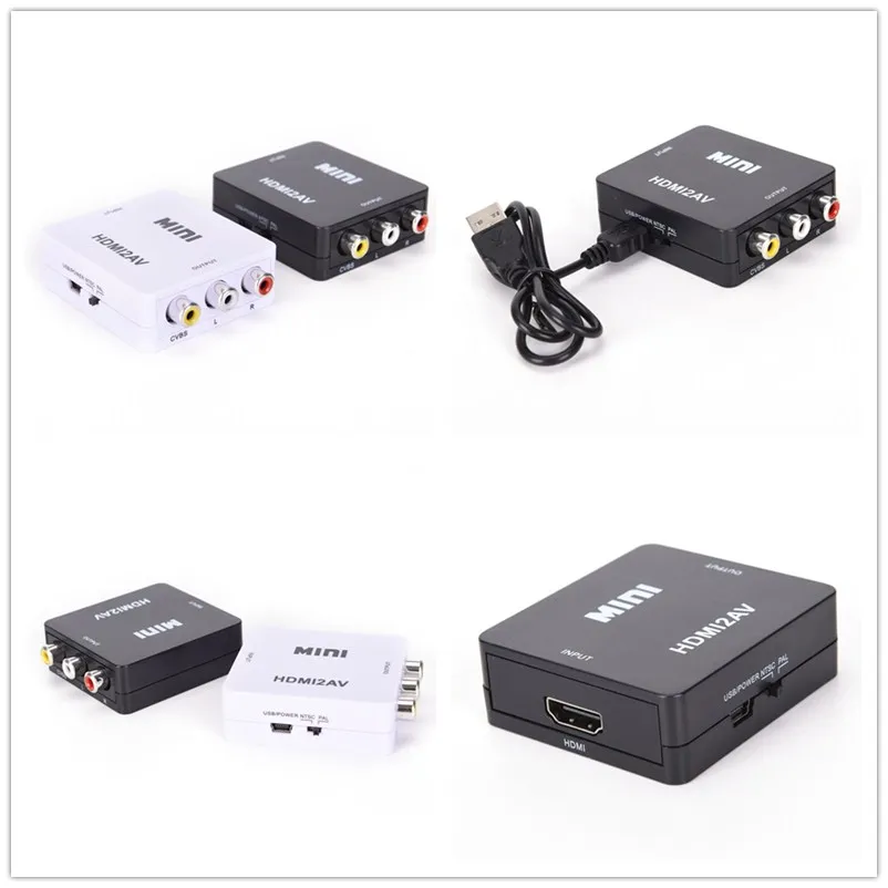 Адаптер JETTING 1 шт. HDMI RCA AV/CVBS HD 1080P Mini HDMI2AV видеоконвертер с USB кабелем питания|Кабели