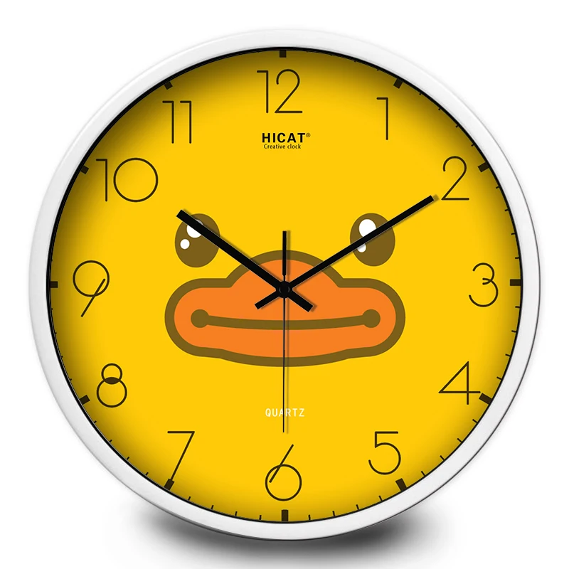 Super cute little yellow duck pattern child bedroom wall clock Pretty