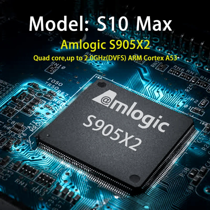 S10 MAX 4 Гб оперативной памяти, 32 Гб встроенной памяти, Android 9,0 Смарт ТВ BOX Amlogic S905X2 4 ядра Декодер каналов кабельного телевидения медиаплеер