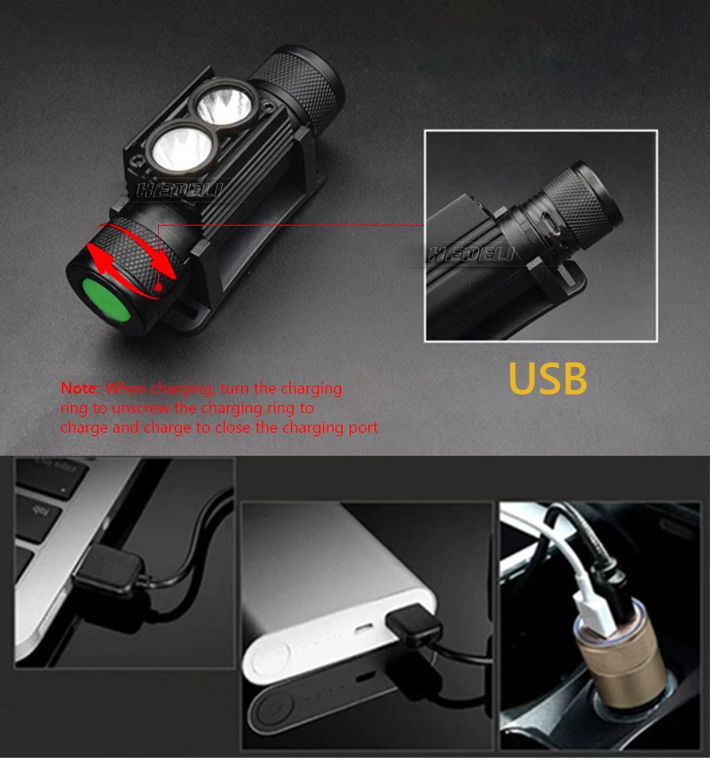 Lâmpada de Cabeça Led Mini Farol Sensor ir Usb Recarregável Farol Ultraleve t6 l2 Zoom à Prova d' Água 18650 Bateria Pequena Lanterna 5 Led mini farol sensor ir usb recarregável