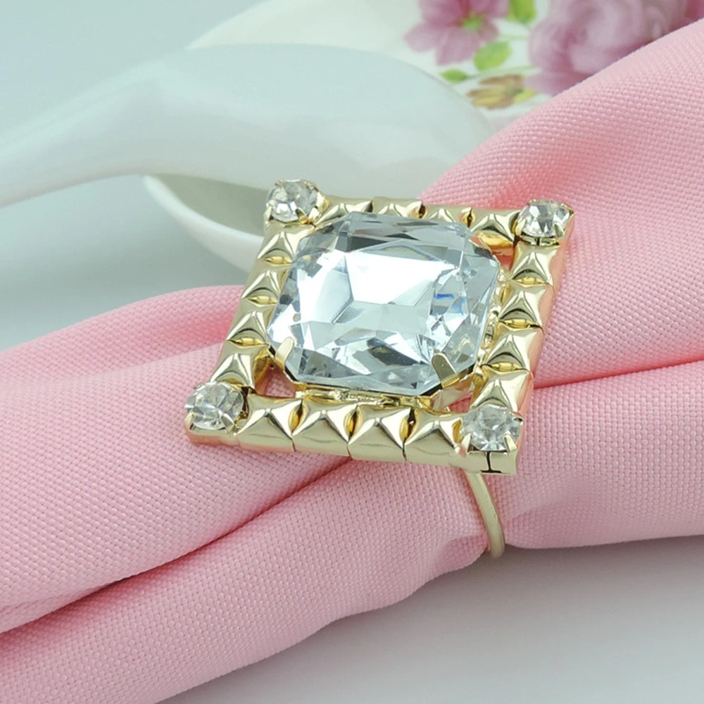6 шт./лот SHSEJA особые Золотое кольцо рот ткань кольцо для салфеток квадратной решетки металлической окантовкой большие звезды Кристалл