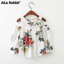 AiLe Rabbit/Новое поступление года; топы с цветочным рисунком для девочек; блузка; рубашки с длинными рукавами; Одежда для девочек; детская одежда; Фирменная эксклюзивная одежда