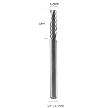 

3.175*10mm Single Flute End Mill Wear Resistant Accessory Spiral CNC Router Bits