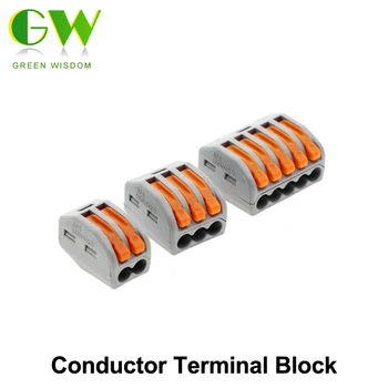 

Universal Compact Wire Connector 2 pin/ 3pin / 5pin Conductor Terminal Block PCT-212 / 213/ 215 5Pcs/L t