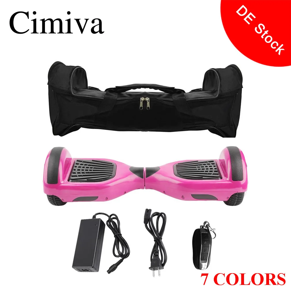 

Cimiva 6.5 Inch Smart Hoverboard With Bluetooth Speaker 2 Wheels Scooter Electric Gyroscooter Oxboard with Lock Carry Bag
