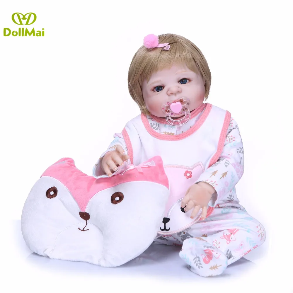 

22inch 55cm Full Silicone Reborn Girl bathe Baby Doll Toys Realistic Newborn Princess Babies Doll festival presents for children